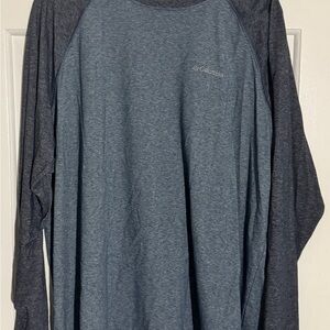 Columbia Men's Long-Sleeve Raglan Shirt in Slate Blue and Charcoal